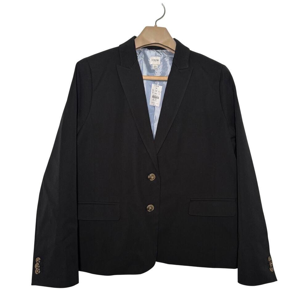 J. Crew Blazer Women’s Plus Size 20 Black Two Button Cotton Blend NWT Brown btns
